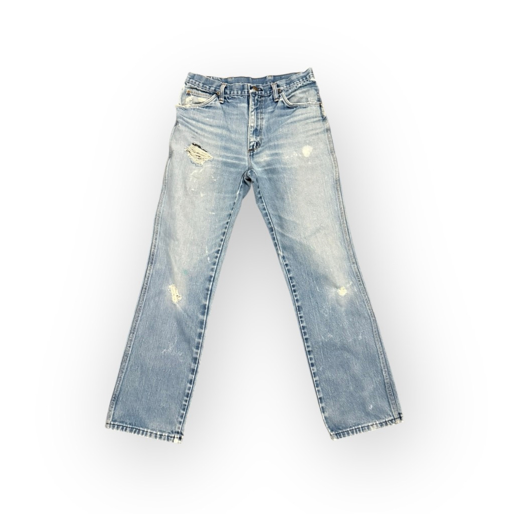 Vintage 70s Sedgefield Jeans 33x32 Made USA Distressed Light Wash Denim